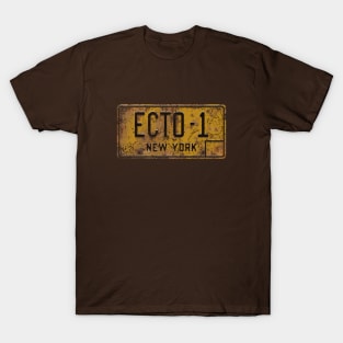 Ecto-1 Rusty and Weathered Licence Plate (Ghostbusters) T-Shirt